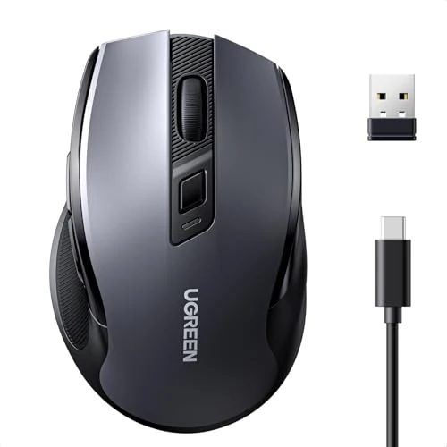 Offerta a tempo: UGREEN Mouse Wireless Bluetooth e 2.4GHz Ricaricabile con Ricarica Rapida - 35% da 24.99 € a 16.14 €