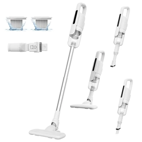 Suirviz Aspiradora sin Cable U5PRO,28000Pa Potente Succión,Escoba Ligera Inalámbrica Vertical y de Mano,con Filtro HEPA Lavable y Sistema Antienredos,para Mascotas,Suelos Duros,Mascotas,Hogar y Coche