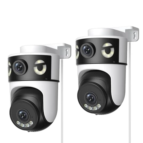 Offerta a tempo: Reobiux 2K Telecamera Wi-Fi Esterno con Doppia Lente, 360° PTZ Videocamera Sorveglianza Esterno, Colori Visione Notturna, Tracciamento Automatico del Movimento, Registrazione 24/7, 2 Pezzi - 32% da 59.99 € a 40.85 €