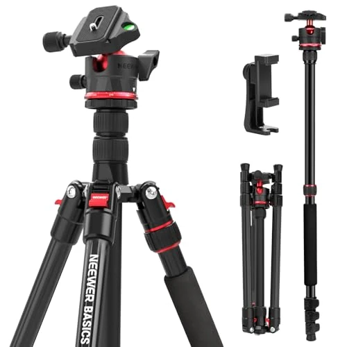 Offerta a tempo: NEEWER BASICS 72"/182cm Monopiede Treppiede Fotocamera da Viaggio, Supporto Leggero e Compatto per Riprese Video, Testa a Sfera Tipo Arca, Compatibile con iPhone per Riprese Video, Max 13.2lb, TP14B - 20% da 59.99 € a 47.99 €