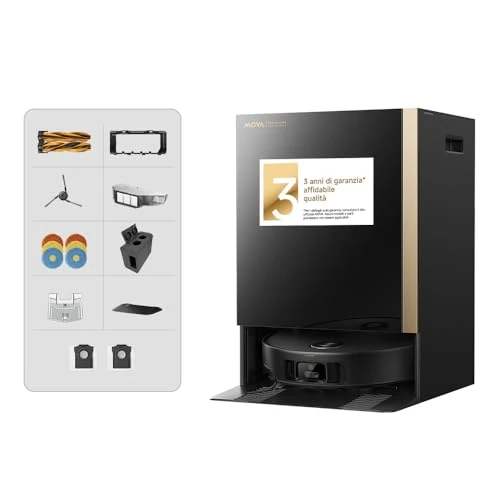 Mova Mobius 60 MopSwap Robot Vacuum Cleaner, 30,000 Pa, Excess 8 cm, Navigation FlexScope, PTC Heating 100 °C for Washboard, Efficient and Intelligent Cleaning