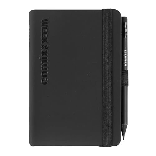 COMIX, Pocket - Agenda 2026 Settimanale 12 Mesi, Con Elastico e Passante Elastico per Matita o Penna, Inclusa Matita COMIX, Doppio Segnalibro - Cm 8x12h, Nero