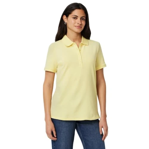 Offerta a tempo: Amazon Essentials Polo da Donna a Maniche Corte Regular Fit, Giallo Pastello, L - 19% da 15.10 € a 12.30 €