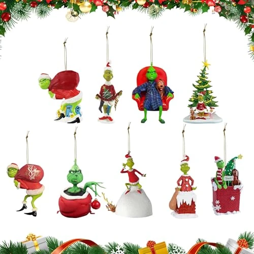 Offerta a tempo: 9 Pezzi Decorazioni Natalizie, Decorazioni per Albero di Natale, Decorazione Natale Divertente, Acrilico Appeso Decorazioni, Decorazioni Natalizie da Appendere, per Casa, Vacanze, Feste - 49% da 8.99 € a 4.59 €