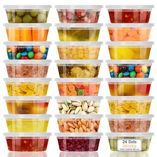 Zeitlich begrenztes Angebot: VINATO Vorratsdosen mit Deckel Luftdicht,8oz 24 Sets Lebensmittelbehälter BPA-Frei, Mikrowellenfest, Dosen zum Einfrieren,Spülmaschinen,für die Aufbewahrung von Lebensmitteln zu Hause,Unterwegs von 10.99 € auf 10.99 € (0.00% R