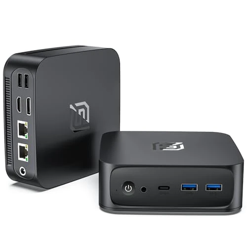 NAIKLULU Mini PC 2025 N95 (1,0 do 3,4 GHz), 16 GB RAM 512 GB SSD, minikomputer stacjonarny, Win 11 Pro Micro Desktop, obsługuje ekrany 4K, typ-C/USB 3.2 / RJ45 (Gigabit Ethernet)
