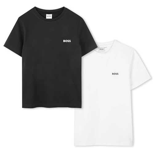 Offerta a tempo: Boss T-Shirt per Bambini Regular Fit, Nero/Bianco, 16 Anni - 5% da 30.71 € a 29.17 €