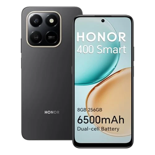 Offre limitée : Honor 400 Smart Smartphone 4G 8Go 256Go, 6500mAh Battery, Appareil Photo Principal 108MP, 6.77" Écran Résistant Aux Chutes IP54, Dual SIM, NFC, Noir de 169.90 € à 169.90 € (0.00% de remise)