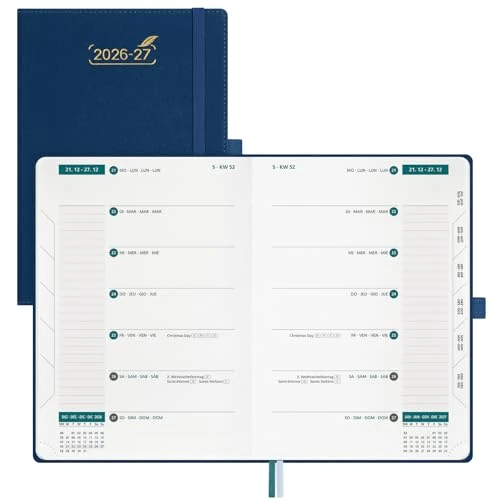 Oferta limitada: BEZEND Agenda 2026 2027 Semana Vista A5 con Doble Horario - 15,5 x 21 cm de 17.99 € a 7.99 € (ahorro 56%)