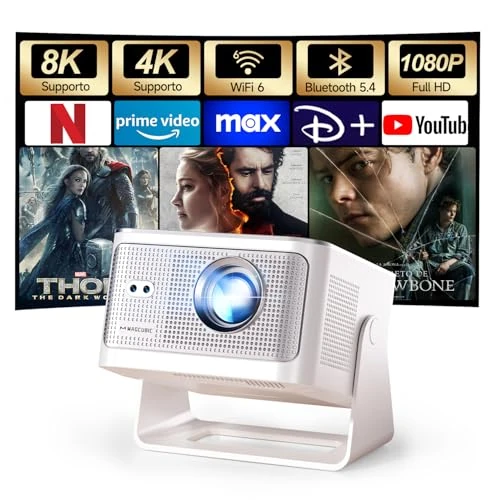 Tijdelijke aanbieding: [Ingebouwde app] Mini-beamer 4K & 8K ondersteuning, 1080p videoprojector met Android 14, draagbare projector WiFi 6, BT 5.4, 600ANSI, automatische trapeziumcorrectie HY350MAX van 139.99 EUR naar 118.99 EUR (korting 15%)