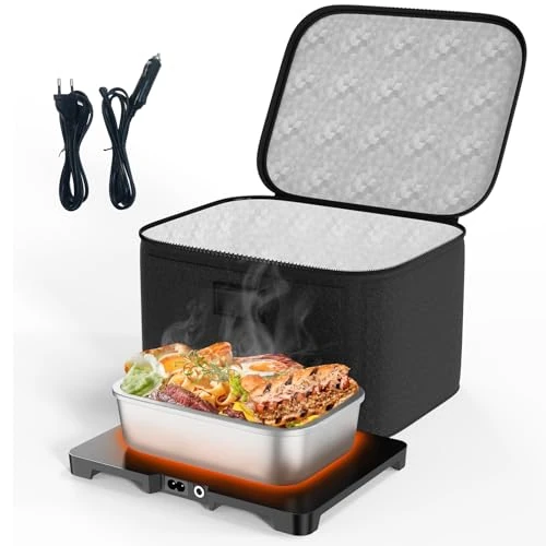 Limited offer: AICPAN Electric Lunch Box Food Heater-12V/24V/220V Car Food Warmer Heated Lunch Box for Adults, 3-in-1 Portable Oven for Office, Work, Home, Travel, Car, Black from 21.97 EUR to 19.99 EUR (save 9%)
