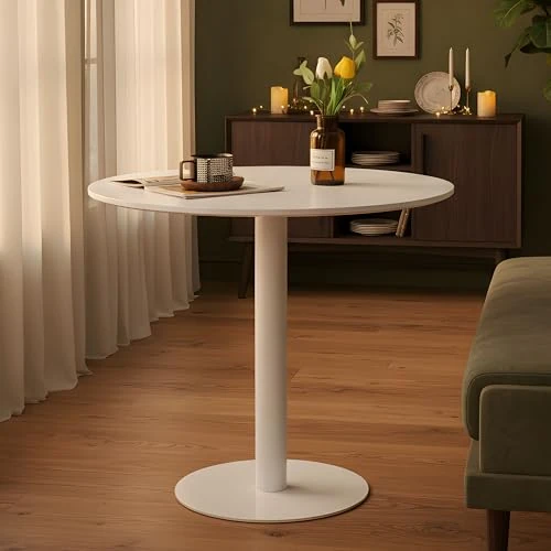 Offre limitée : buybyroom Table Ronde Salle Manger Table a Manger Ronde Blanche für Küche, Esszimmer, Wohnzimmer und Büro für 2-4, 80cm, Blanc de 61.99 € à 61.99 € (0.00% de remise)