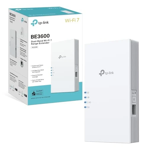Offerta a tempo: TP-Link WiFi 7 RE220BE Ripetitore WiFi Dual-Band BE3600Mbps, 1 Porta Gigabit, Potente per Casa, Compatibile con Tutti i Box Internet, 160 MHz, MLO, 4K-QAM, Multi-Rus - 30% da 99.99 € a 69.99 €
