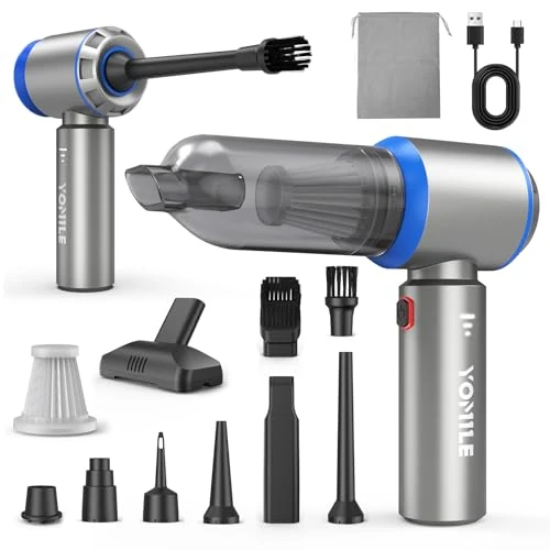 Tijdelijke aanbieding: Draadloze handstofzuiger, 4-in-1, autostofzuiger 25000 PA, draadloze stofzuiger met borstelloze motor, mini-stofzuiger voor thuis, kantoor, keuken, dierenharen van 59.99 EUR naar 32.29 EUR (korting 46%)