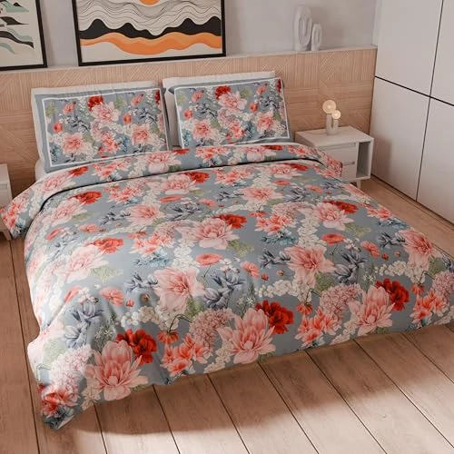 Oferta limitada: PETTI Artigiani Italiani - Juego de funda nórdica de matrimonio de 250 x 200 cm (2 fundas de almohada de 50 x 80 cm incluidas), funda nórdica suave microfibra con impresión digital floral 19 04 - Made de 69.66 € a 13.22 € (ahorro 81.02%)