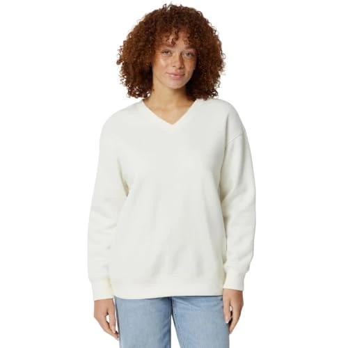 Limited-time offer: Amazon Essentials Women's Oversized V-Neck Fleece Pullover Sweatshirt, Cream, X-Large from $12.12 to $12.12 (save 0.00%)