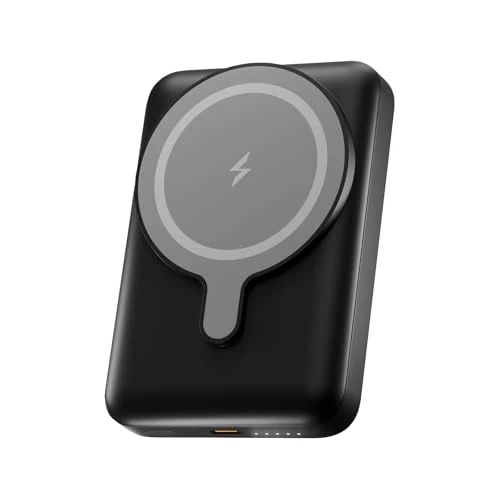 UNIQO Power Mag 10K - PowerBank 10.000mAh, Recharge Wireless 15W, USB-C Power Delivery 20W (PD 3.1), Batterie Externe Magnétique MagSafe, Charge Rapide, Chargeur Portable de Voyage, Compact, Noir