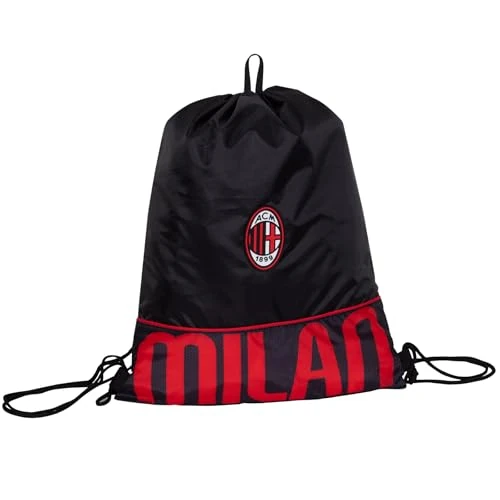 Seven Sac de Sport AC Milan Glorious History pour Enfants, Ouverture avec Cordon, Enfant, garçon, Football, Produit Officiel, idée Cadeau, Sport, Sac à Dos Scolaire
