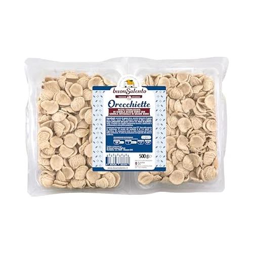 Buon Salento – Orecchiette Pugliesi Pasta Fresca Artigianale 500g – Classiche, Integrali e di Semola – Pasta Tipica del Salento Made in Italy (500 GR, Orechiette Semola Integrale Grano Duro)
