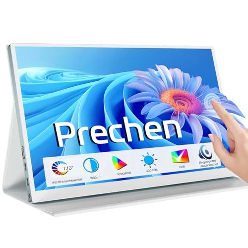 Oferta limitada: Prechen Monitor Portátil, 15,6'' Pantalla Ordenador Táctil, 1920x1080 Pantalla IPS FHD con Altavoz Integrado y Funda Protectora, Pantalla Portátil Táctil de 10 Puntos con HDMI y USB-C para PC y Móvil de 139.99 € a 139.99 € (ahorro 0.00%)