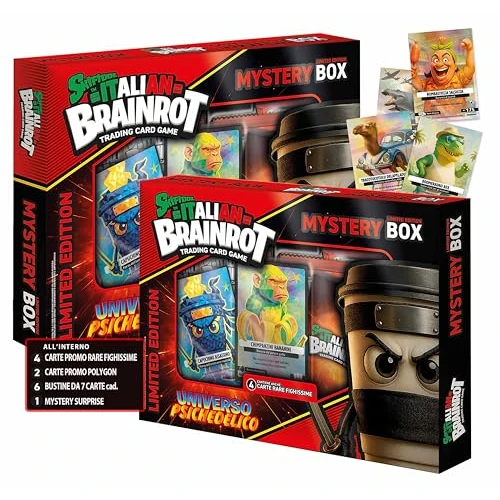 Offerta a tempo: Generico Skifidol Italian Brainrot Mystery Box Universo Psichedelico, Trading Card Game, Edizione Limitata con 4 Carte Promo Rare, 2 Polygon e 42 Carte Serie Alpha - 40% da 30.00 € a 18.00 €