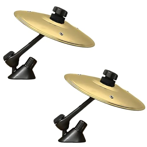 YUPZAR Juego de 2 Platillos para Batería de Coche, Tambores de Aire, Mini Címbal de Crash - Apto para Todo Tipo de Automóviles - Crea un Ambiente Musical Único en el Interior (Oro)