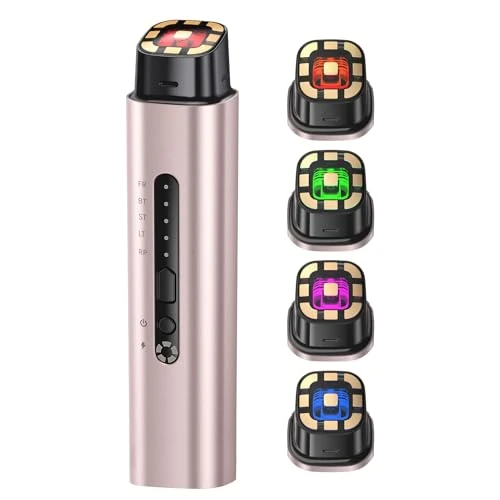 Oranmagic Aparato Radiofrecuencia Facial, 5 en 1 Masajeador Facial de Microcorriente, Dispositivo Eléctrico de Belleza Antiarrugas, Antiacné, Reafirmante y Lifting para Rostro y Cuello