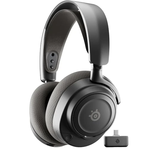 SteelSeries Arctis Nova 7P Wireless Gen 2 do gier -sterowanie aplikacją w czasie rzeczywistym - 50H + -przetworniki magnetyczne z magnesem neodymowym -miks 2,4 GHz/Bluetooth -PS5,PC, Switch 1/2,mobile