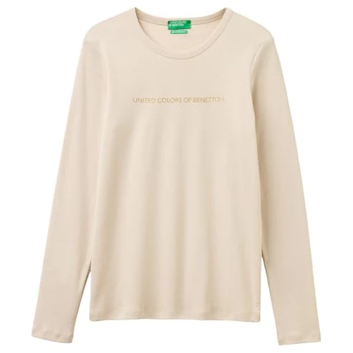 Offerta a tempo: United Colors of Benetton T-Shirt M/L 3GA8E16G0, Beige, XL Donna - 22% da 29.95 € a 23.30 €
