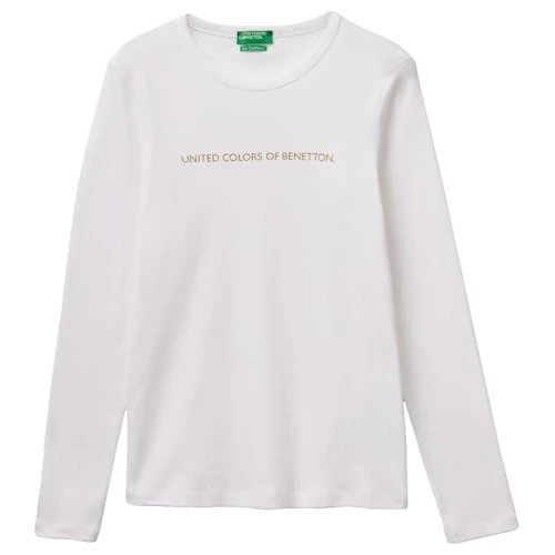 Offerta a tempo: United Colors of Benetton T-Shirt M/L 3GA8E16G0, Bianco, XS Donna - 66% da 29.95 € a 10.07 €