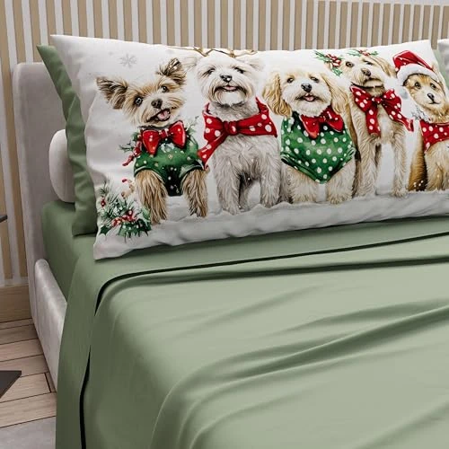 Oferta limitada: PETTI ARTIGIANI ITALIANI – Juego de Sábanas de Algodón con Fundas de Almohada de Navidad, 1,5 Plazas Francesa, Completo Cama, Xmas 9 Verde, 100% Made in Italy de 39.90 € a 39.90 € (ahorro 0.00%)