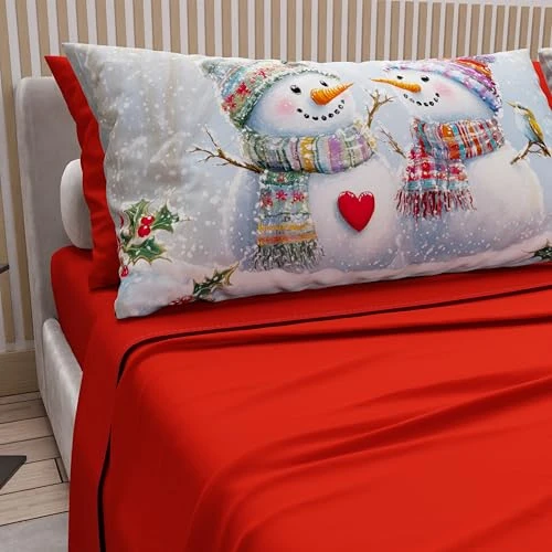 Oferta limitada: PETTI ARTIGIANI ITALIANI – Juego de Sábanas de Algodón con Fundas de Almohada de Navidad, 1,5 Plazas Francesa, Completo Cama, Xmas 7 Rojo, 100% Made in Italy de 39.90 € a 39.90 € (ahorro 0.00%)