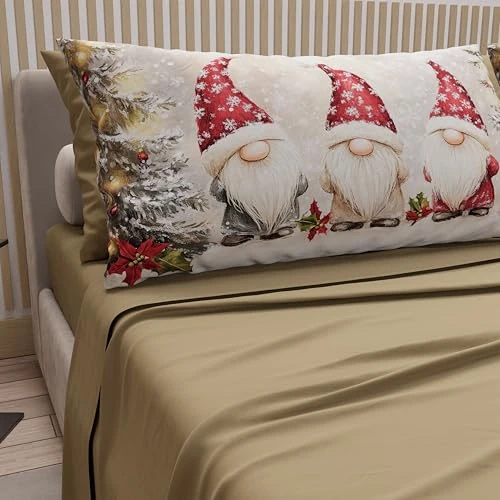 Zeitlich begrenztes Angebot: PETTI Artigiani Italiani – Baumwollbettwäsche mit weihnachtlichem Digitaldruck, Kissenbezüge, Weihnachtsbettlaken für Doppelbetten, Weihnachts-Doppelbett-Set, GNOME 03 Taubengrau, 100% Made in Italy von 39.90 € auf 39.90 € (0.
