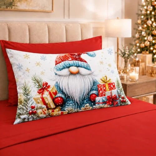 Offerta a tempo: PETTI Artigiani Italiani - Lenzuola in Cotone con Federe in Stampa Digitale di Natale, Lenzuola Natalizie Due Piazze, Completo Letto Matrimoniale Natalizio, Xmas 14 Rosso, 100% Made in Italy - 21% da 39.90 € a 31.52 €