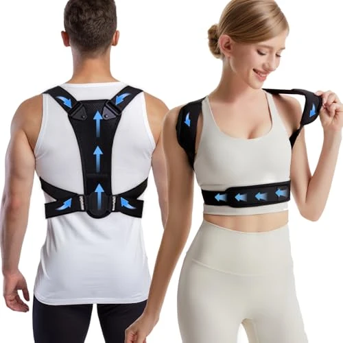 Offerta a tempo: Prety Correttore Posturale Spalle Schiena per Uomo e Donna,Busto Correttore Posturale Regolabile e Traspirante,Efficace Fascia Lombare Supporto Schiena per Alleviare Dolore a Collo e Lombi - 28% da 20.98 € a 15.11 €