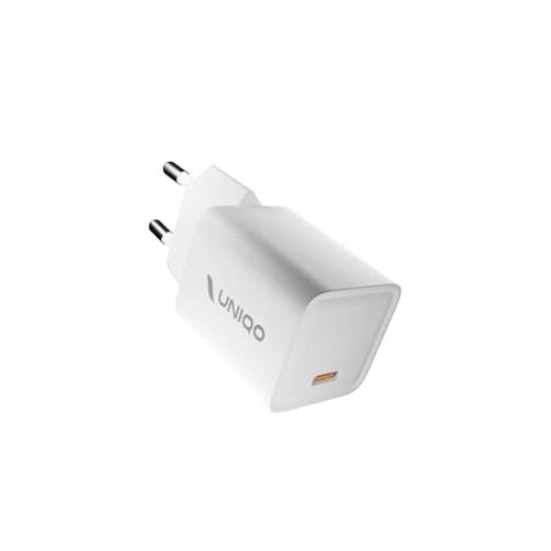 UNIQO GaN Nano Charger 20W – Chargeur USB-C, Technologie GaN, Ultra-Compact, Adaptateur Power Delivery (PD 3.0 PPS), Chargeur pour iPhone, Samsung, Tablette, Blanc