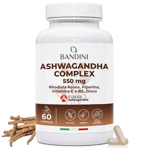 Oferta limitowana: Bandini® Kompleks Ashwagandha KSM-66® Forte z różeńcem górskim, cynkiem, witaminą E i B6 – Withania Somnifera w wysokiej dawce – 60 kapsułek wegańskich – naturalny suplement z 84.90 zł na 84.90 zł (oszczędź 0.00%)