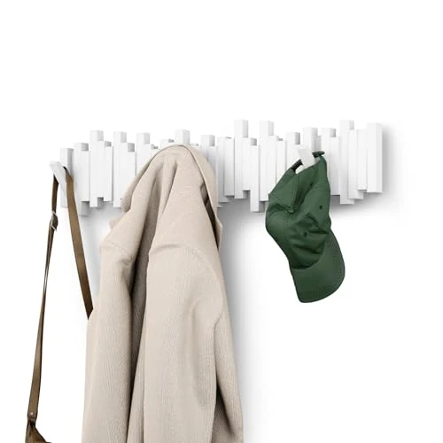 Offre limitée : Umbra Sticks - Porte-manteau à 8 crochets | Chaque crochet supporte 2,3 kg, visserie et notice incluses, design sculptural pour entrée ou chambre, Plastique recyclé de 40.00 € à 33.99 € (15% de remise)