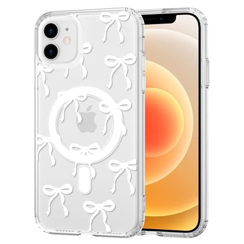 Beperkte aanbieding: TVVTPU Magnetische hoes voor iPhone 12/iPhone 12 Pro compatibel met MagSafe, esthetisch strikpatroon, telefoonhoes vergeelt nooit vergeling, dunne harde achterkant van polycarbonaat, stootvast van 12.45 EUR naar 12.45 EUR (besparing 0%)