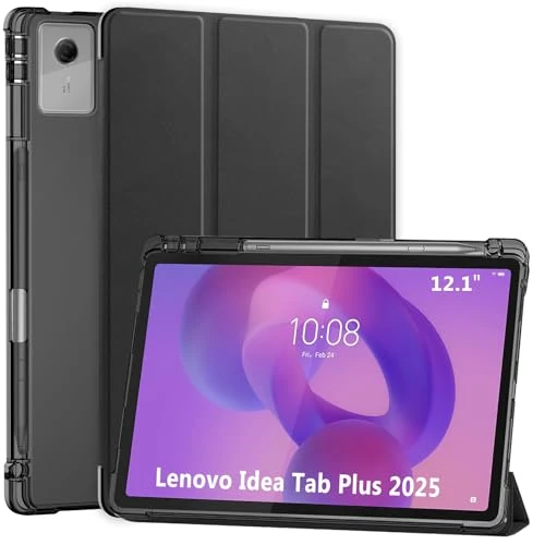 Offerta a tempo: ProCase Cover per Lenovo Idea Tab Plus 12,1 Pollici 2025, Copertura Leggera Sottile Triplice Stand Hard Shell con Auto Sonno/Sveglia -Nero - 14% da 15.99 € a 13.71 €