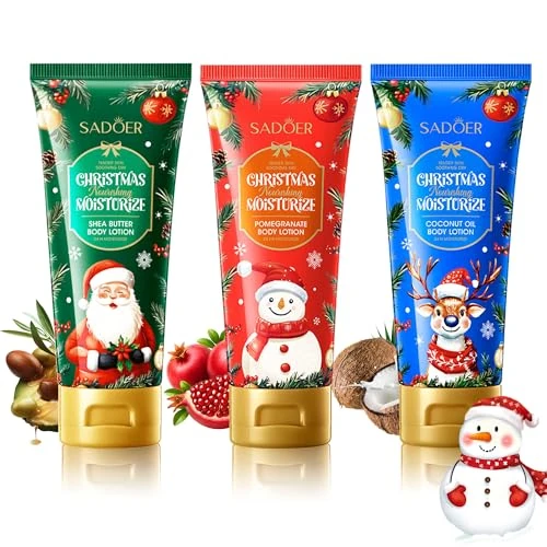 Oferta ograniczona: Balsam do ciała Zestaw upominkowy na Boże Narodzenie, 3 x 100 ml nawilżającego balsamu do ciała, małe życzenia bożonarodzeniowe, perfumowany krem nawilżający do suchej, popękanej skóry z 9.00 EUR na 6.89 EUR (znizka 23%)