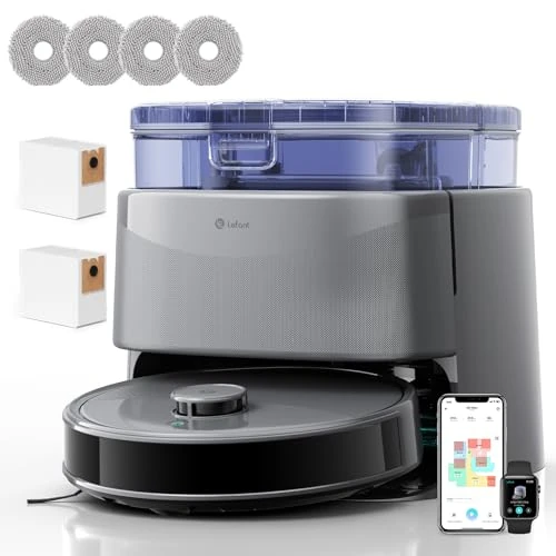 Lefant M3Ultra Robot Vacuum Cleaner Washer, Self-Cleaning Station, Laser Navigation dToF 15m, Suction 23000Pa, Autonomy 220min, Wash 75°C, Cold Dry, Obstacle Avoidance PSD, WiFi 5G