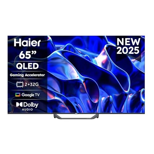 Oferta limitada: Haier QLED 4K UHD H65S81FUX - 65", Smart TV, Google TV, Dolby Audio, HDR 10, Smart Remote Control, Google Assistant, Bluetooth 5.1, 120Hz Gaming, USB 2.0, DBX TV, HDMI 2.1 x 4, Sin Marcos, 2025 de 519.00 EUR a 519.00 EUR (ahorro 0%)
