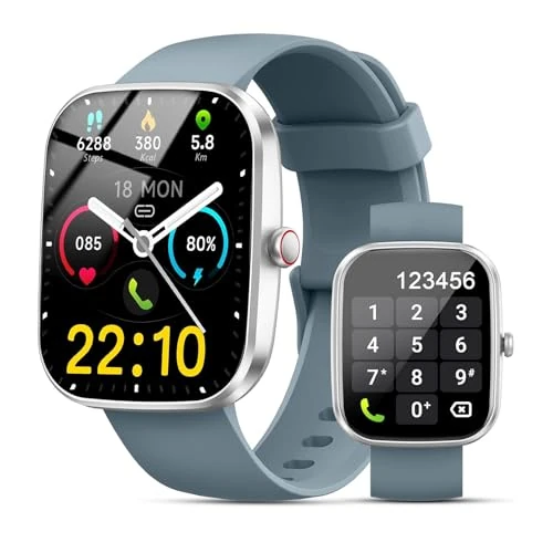 Smartwatch Herren Damen mit Telefonfunktion, 1.91" Fitnessuhr Damen, 100+Sportmodi IP68 Wasserdicht Sportuhr, Smart Watch mit Schrittzähler, Herzfrequenz, SpO2, Schlafmonitor, Uhren für iOS Android