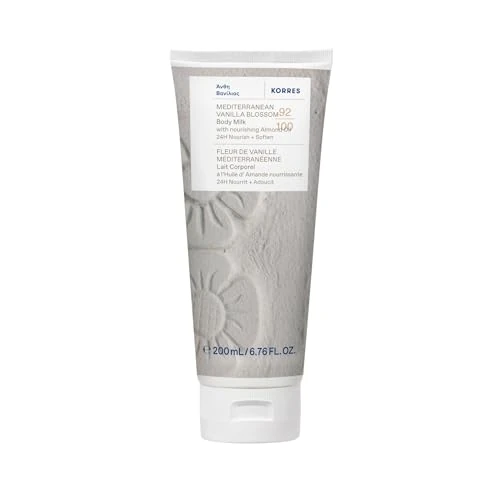 Offerta a tempo: KORRES MEDITERREANIAN VANILLA BLOSSOM Bodymilk con olio di mandorle nutriente, con profumo caldo di vaniglia e fiori, per 24 ore di cura e morbidezza, vegano, senza silicone e parabeni, 200 ml - 47% da 17.90 € a 9.40 €