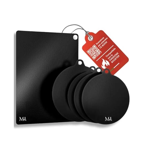 Offerta a tempo: MiLù Protezione Piano Induzione Resistente Alte Temperature + E-book in Regalo | Tappetini Piano Induzione Antiscivolo | Set 5 pezzi Sottopentola Lavabili Copri piano induzione - 39% da 32.95 € a 19.95 €