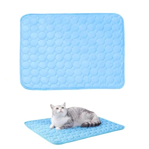 Tappetino Refrigerante Cane e Gatto, auto-raffreddante senza elettricità, perfetto per l'estate e i viaggi, pieghevole e facile, per Animali di Piccola, Media e Grande Taglia, 50 x 60 cm