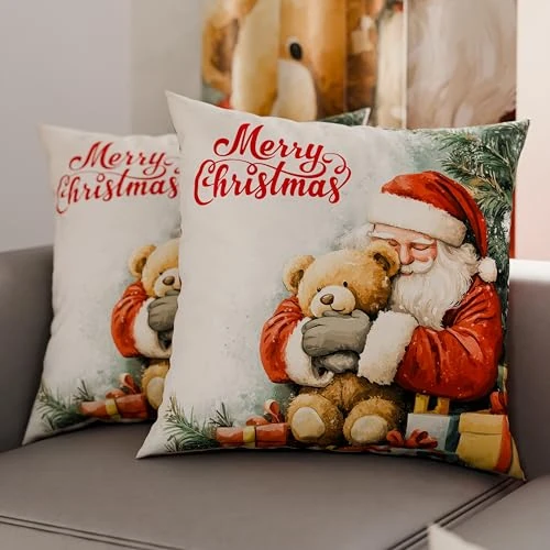 Offerta a tempo: PETTI Artigiani Italiani - Coppia di Federe Cuscino 45x45 cm in Microfibra, Federe Natalizie, Cuscini Arredo di Natale Camera da Letto, Divano, Salotto, Set 2 Fodere Copricuscino, Federa Xmas 12 - 0.00% da 14.90 € a 14.90 €