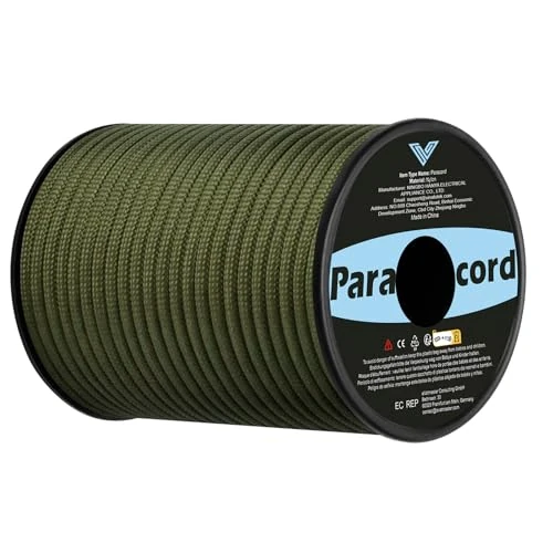 Oferta limitada: VINATO Paracord 550, 30M Cuerda Paracord 4mm, 9 Hebras Cuerda de Paracaídas para Supervivencia,Al Aire Libre, Bricolaje - 250kg Carga de Rotura(Verde Militar) de 8.99 € a 8.99 € (ahorro 0.0%)