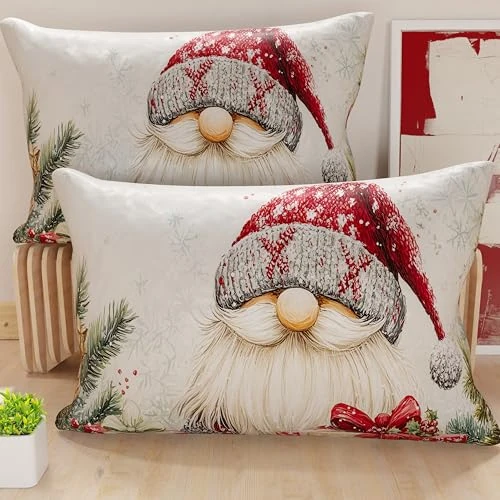 Offerta a tempo: PETTI Artigiani Italiani - Coppia di Federe Cuscino 40x80 cm in Microfibra, Federe Natalizie, Cuscini Arredo di Natale Camera da Letto, Divano, Salotto, Set 2 Fodere Copricuscino, Federa Xmas 13 - 46% da 14.90 € a 8.00 €